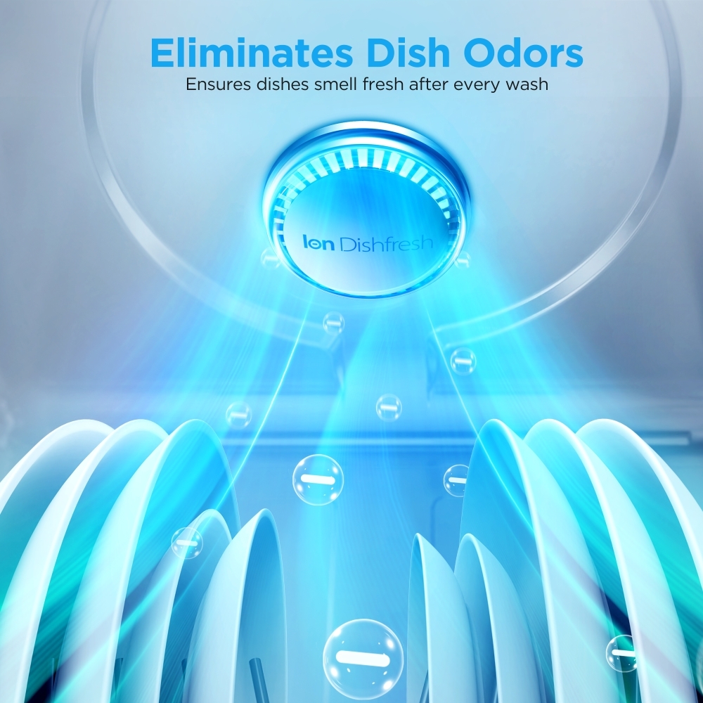 Midea MDWEF1433G(SS)-WG-UK Dishwasher, 14 Place Settings, Stainless Steel, B Rated