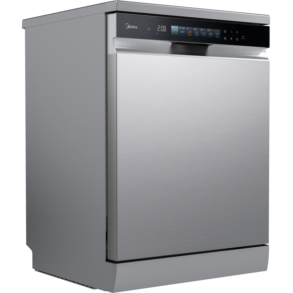 Midea MDWEF1433G(SS)-WG-UK Dishwasher, 14 Place Settings, Stainless Steel, B Rated
