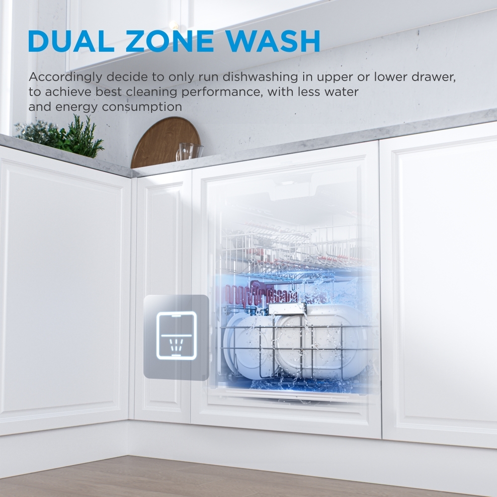 Midea MDWPF1433CWD-UK Dishwasher, 14 Place Settings, White, C Rated