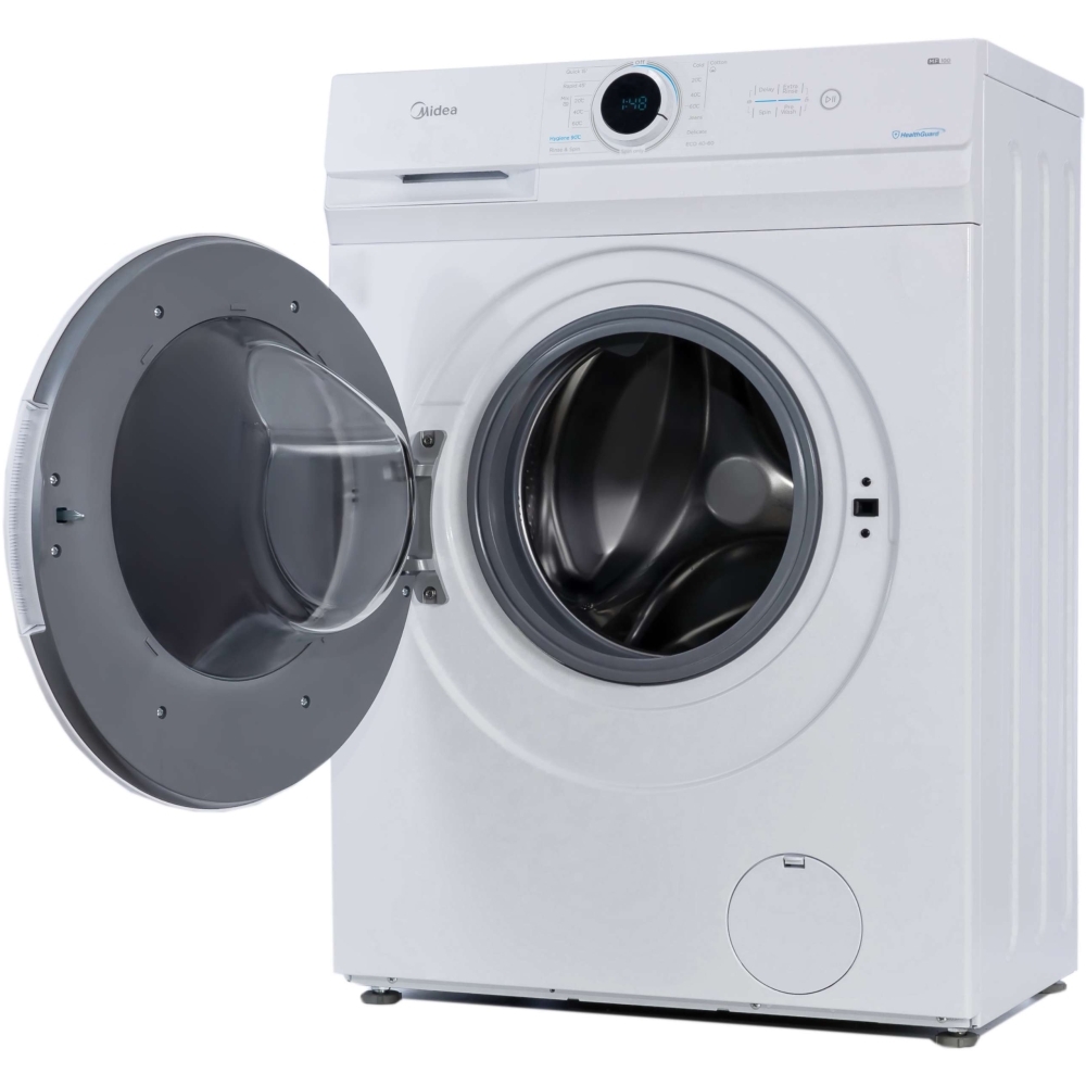 Midea MF100W70 Washing Machine, 7kg, 1200 Spin, White, D Rated