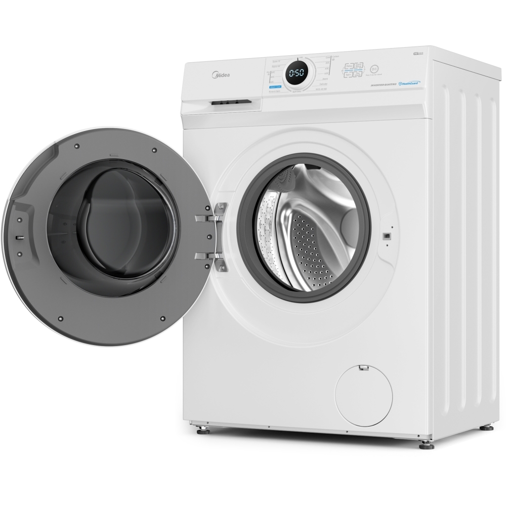 Midea MF10EW80BA Washing Machine, 8kg, White, A Rated