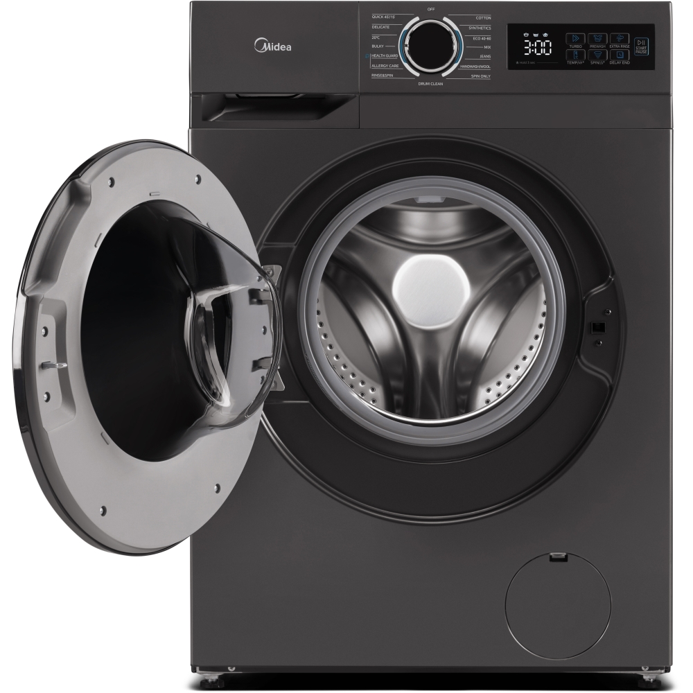 Midea MF110W90BA10/T-UK Washing Machine, 9kg, 1400 Spin, Black, A Rated
