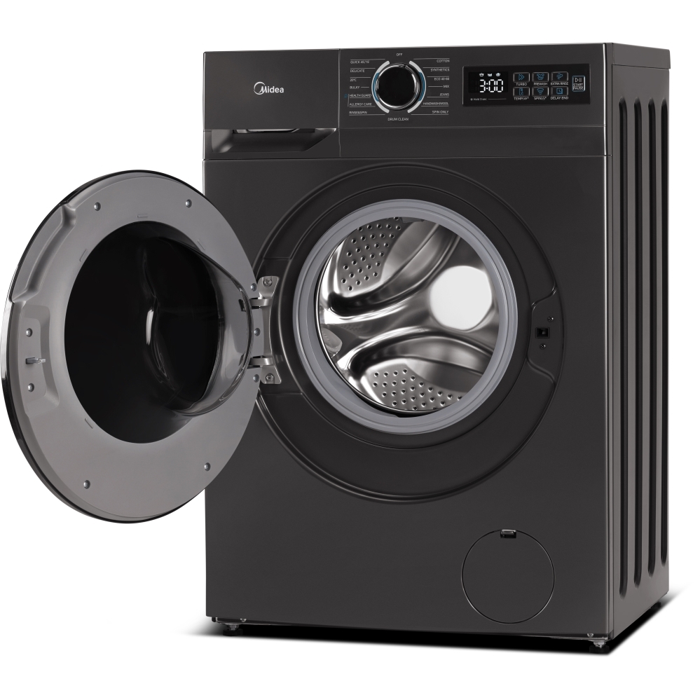 Midea MF110W90BA10/T-UK Washing Machine, 9kg, 1400 Spin, Black, A Rated