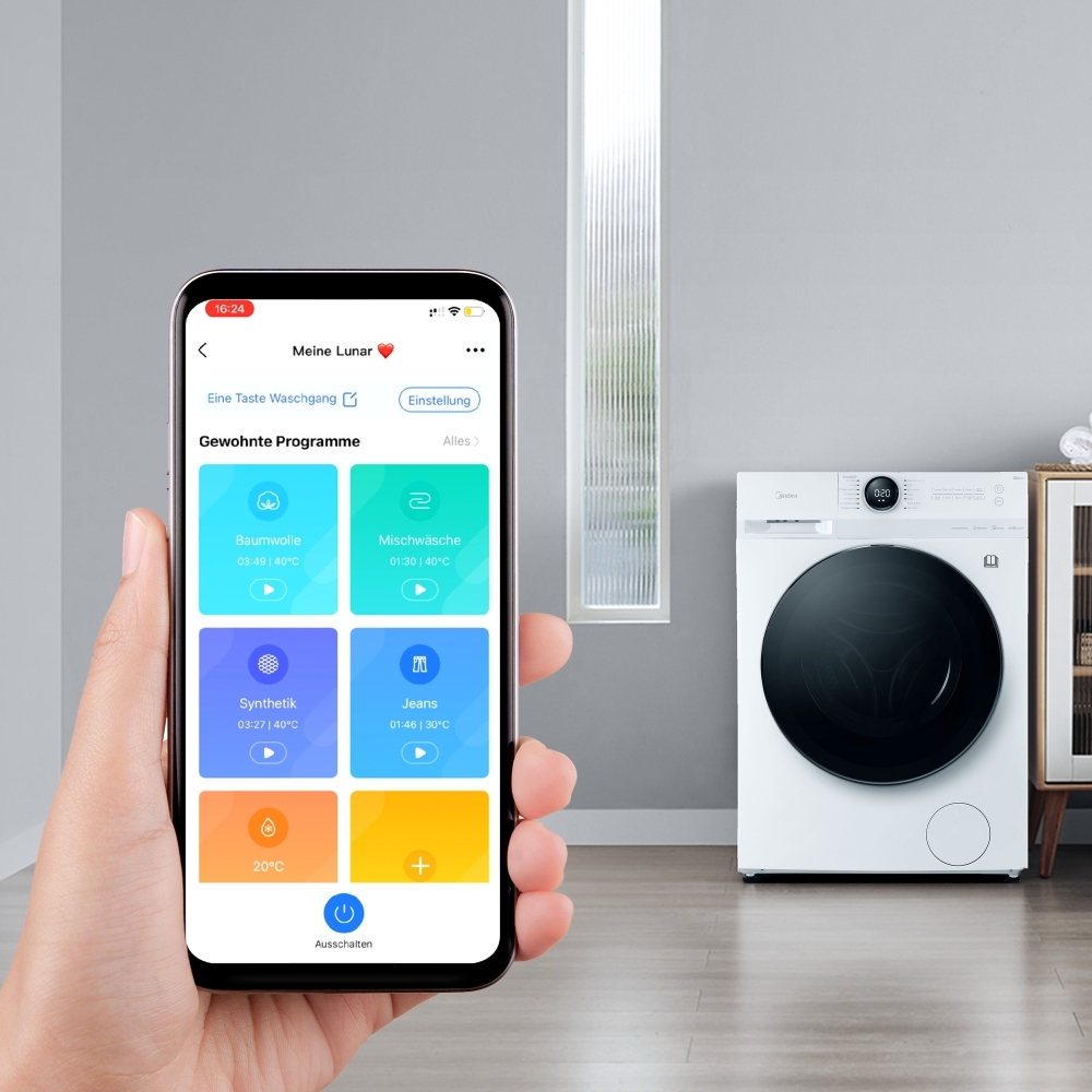 Midea MF20ED80WB/1 Washer Dryer, 8kg/6kg, 1400 Spin, White, D Rated