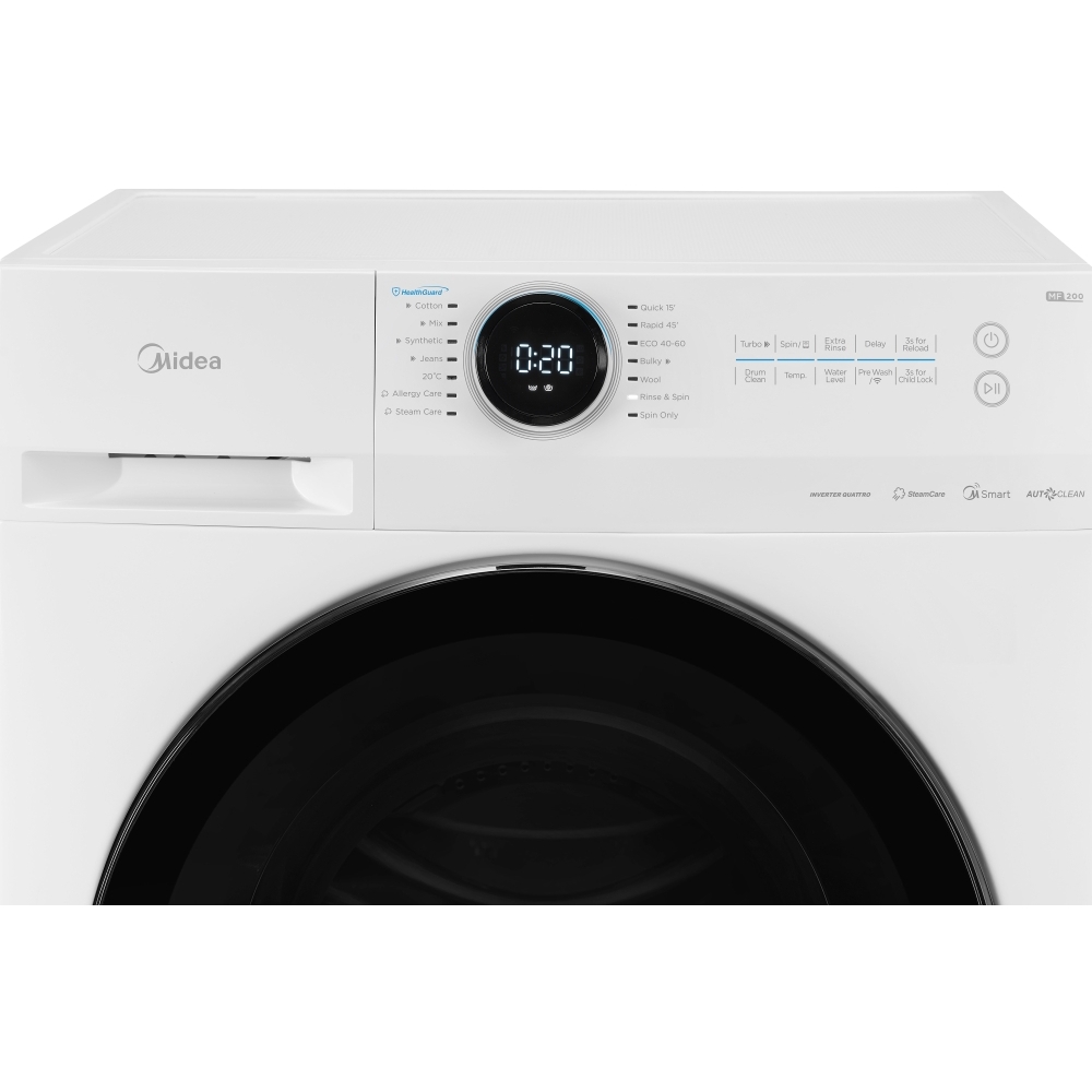 Midea MF20EW80WB Washing Machine, 8kg, 1400 Spin, White, A Rated