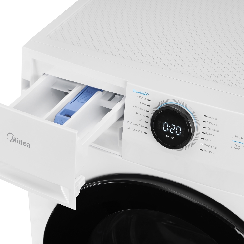 Midea MF20EW80WB Washing Machine, 8kg, 1400 Spin, White, A Rated