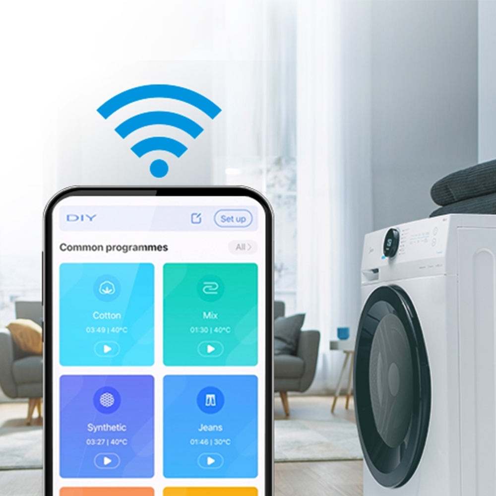 Midea MF20EW90WB Washing Machine, 9kg, 1300 Spin, White, A Rated