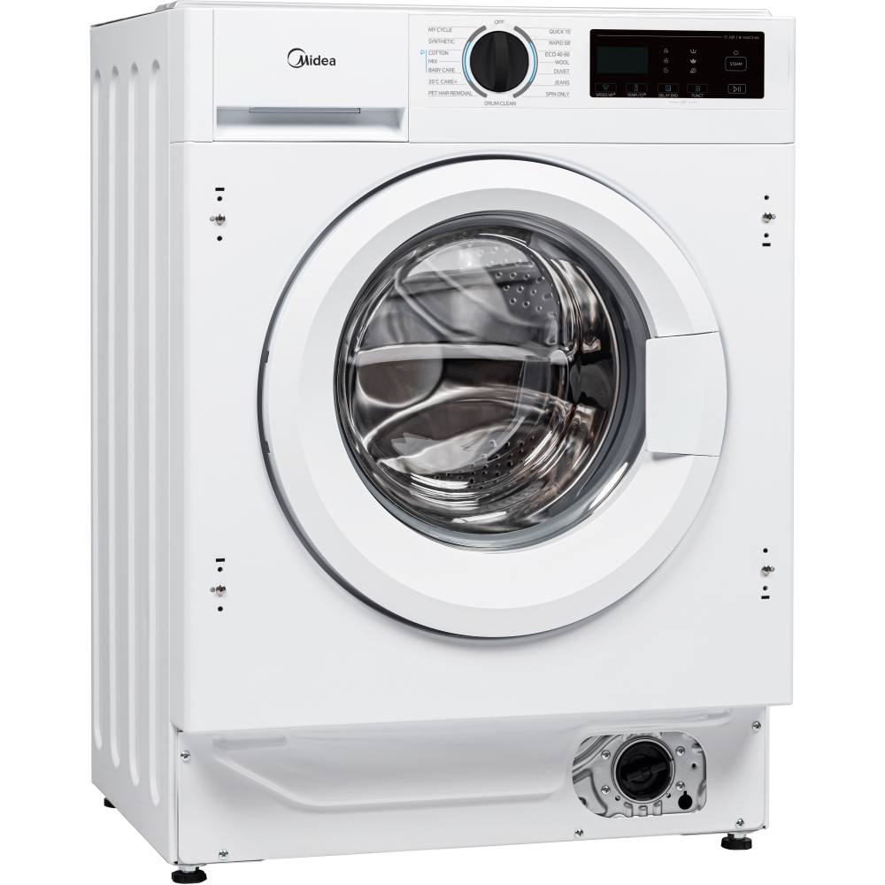 Midea MFA06D80BA10/W-UK Integrated Washer Dryer, 8kg/6kg, 1400 Spin, White, D Rated