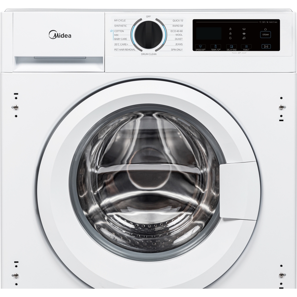 Midea MFA06W80BA10/W-UK Integrated Washing Machine, 8kg, 1400 Spin, White, A Rated