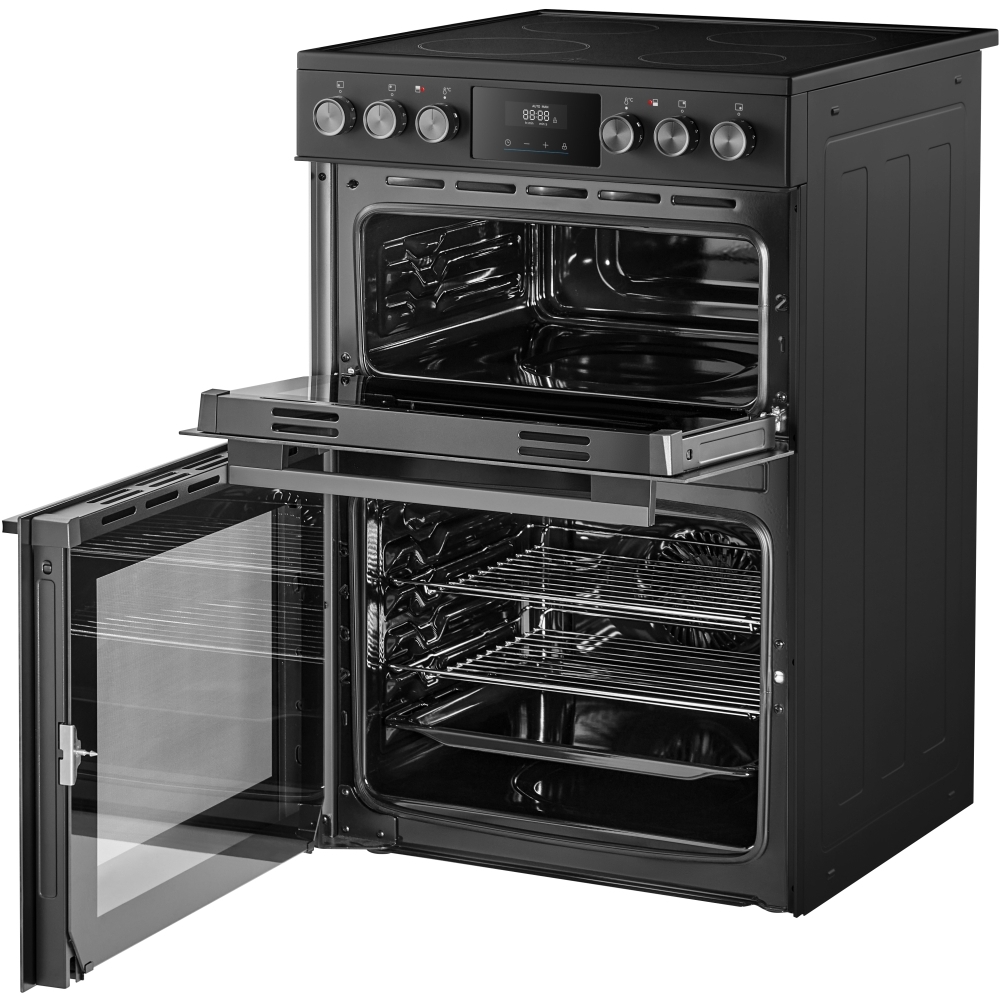 Midea MFO24EME4R118-BK Ceramic Electric Cooker with Double Oven, Black, A Rated