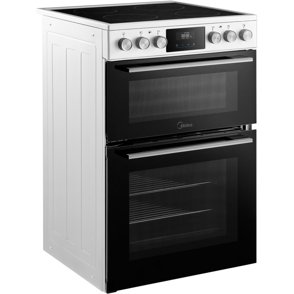 Midea MFO24EME4R118-WH Ceramic Electric Cooker with Double Oven, White, A Rated
