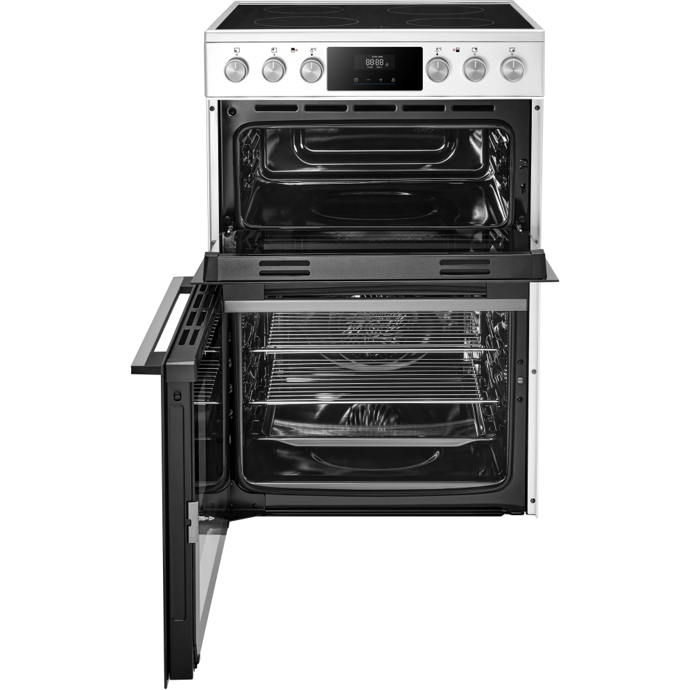 Midea MFO24EME4R118-WH Ceramic Electric Cooker with Double Oven, White, A Rated