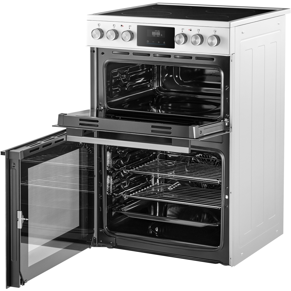 Midea MFO24EME4R118-WH Ceramic Electric Cooker with Double Oven, White, A Rated