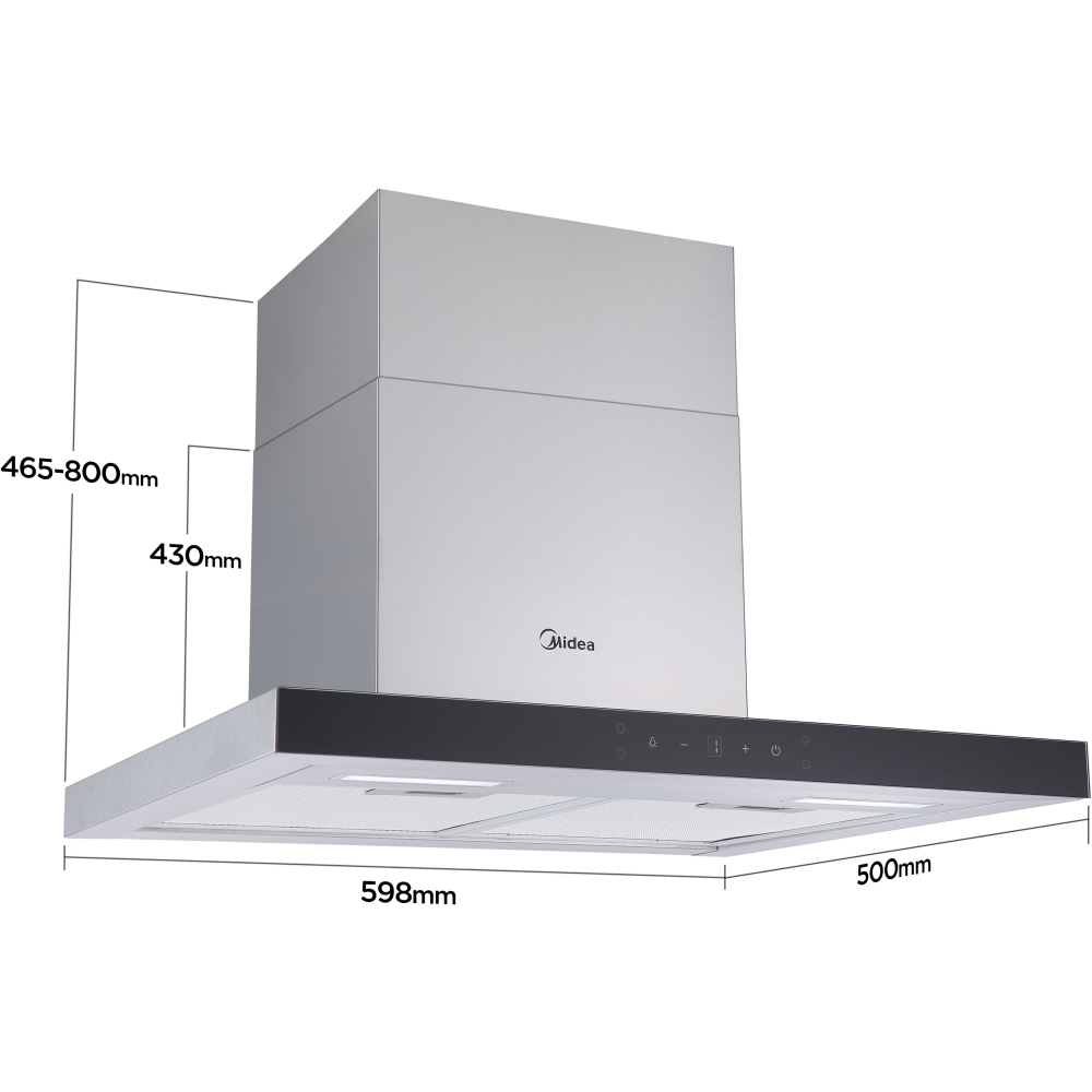 Midea MH60M21ET33SG-UK 60cm Chimney Cooker Hood