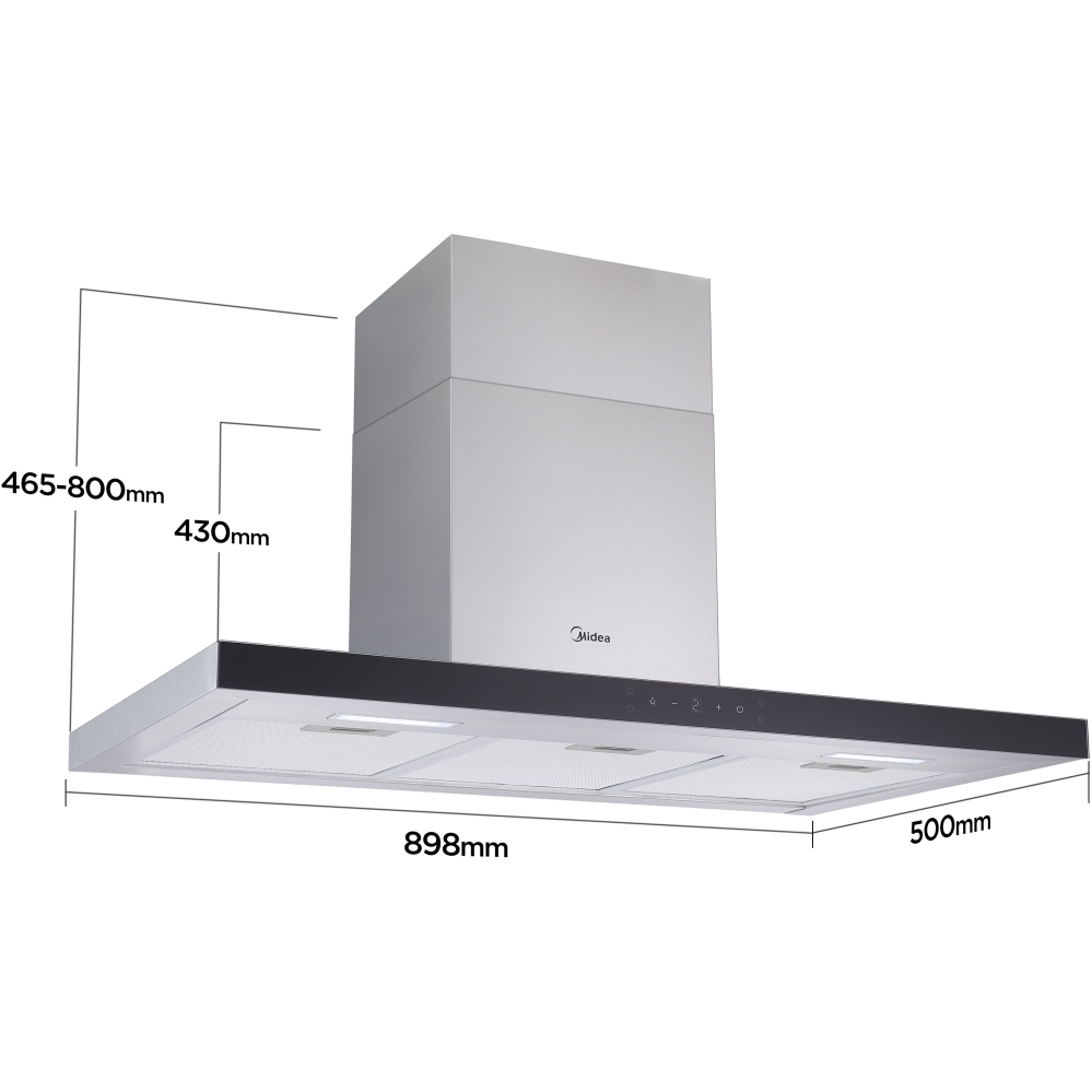 Midea MH90M21ET33SG-UK 90cm Chimney Cooker Hood