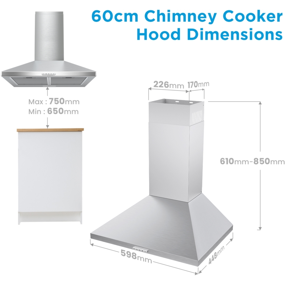 Midea MHA60A17EM400SS 60cm Chimney Cooker Hood