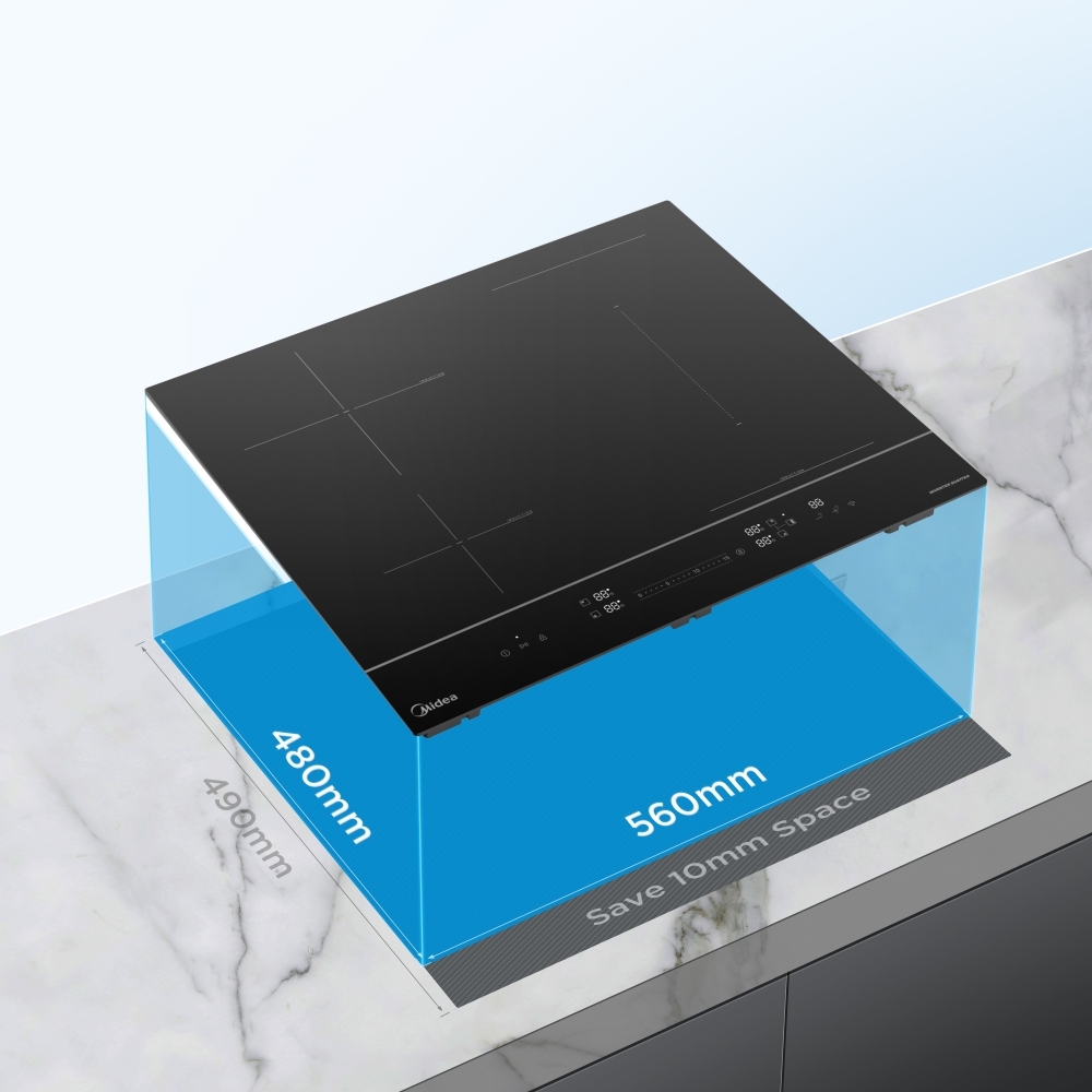 Midea MIH744BE325GKD 59cm Induction Hob, Black