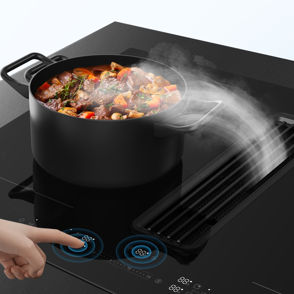 Midea MIH7480Y225GKH1 80cm Vented Hob, Black, A++ Rated