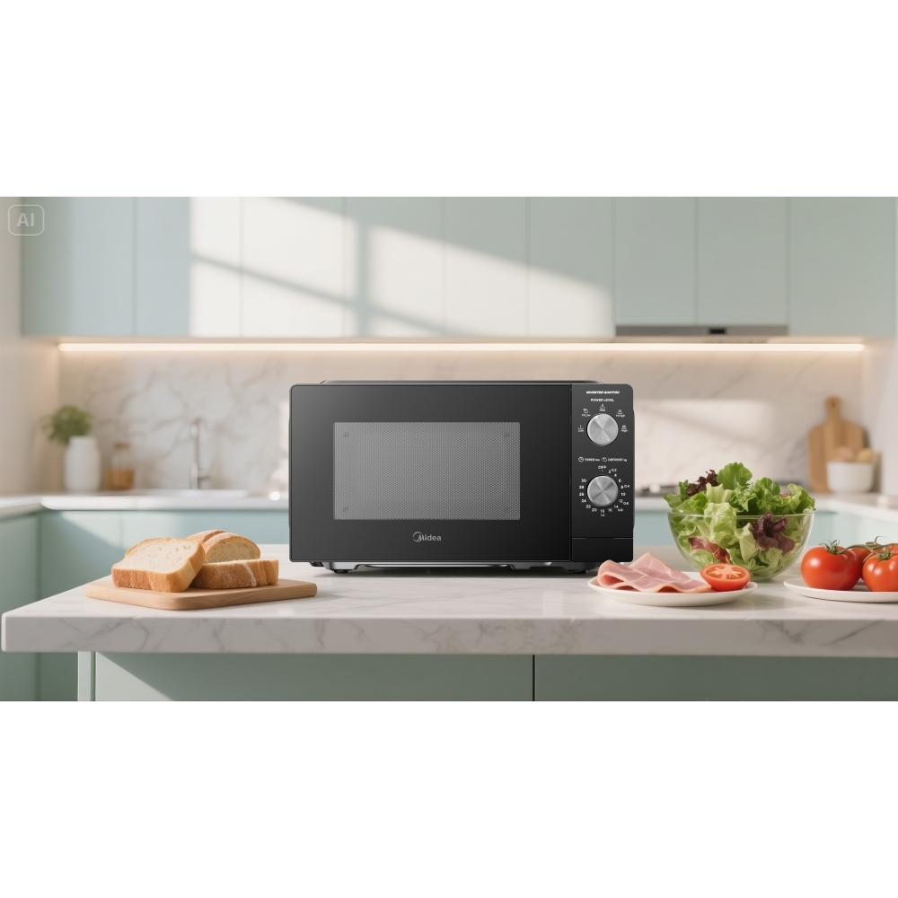 Midea MMOP01MZ-BK Microwave, Black
