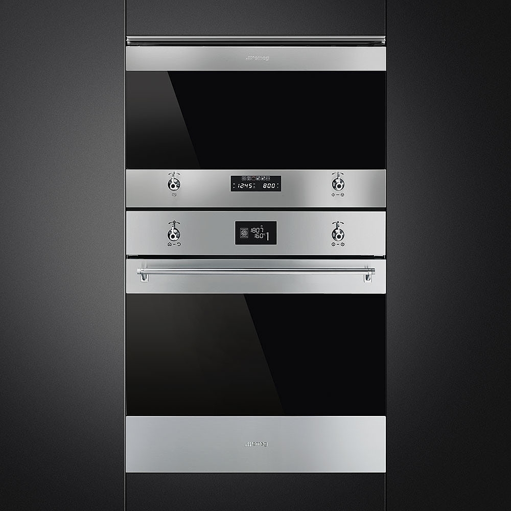 Smeg MP322X1 Classic Built-In Microwave with Grill, Stainless Steel