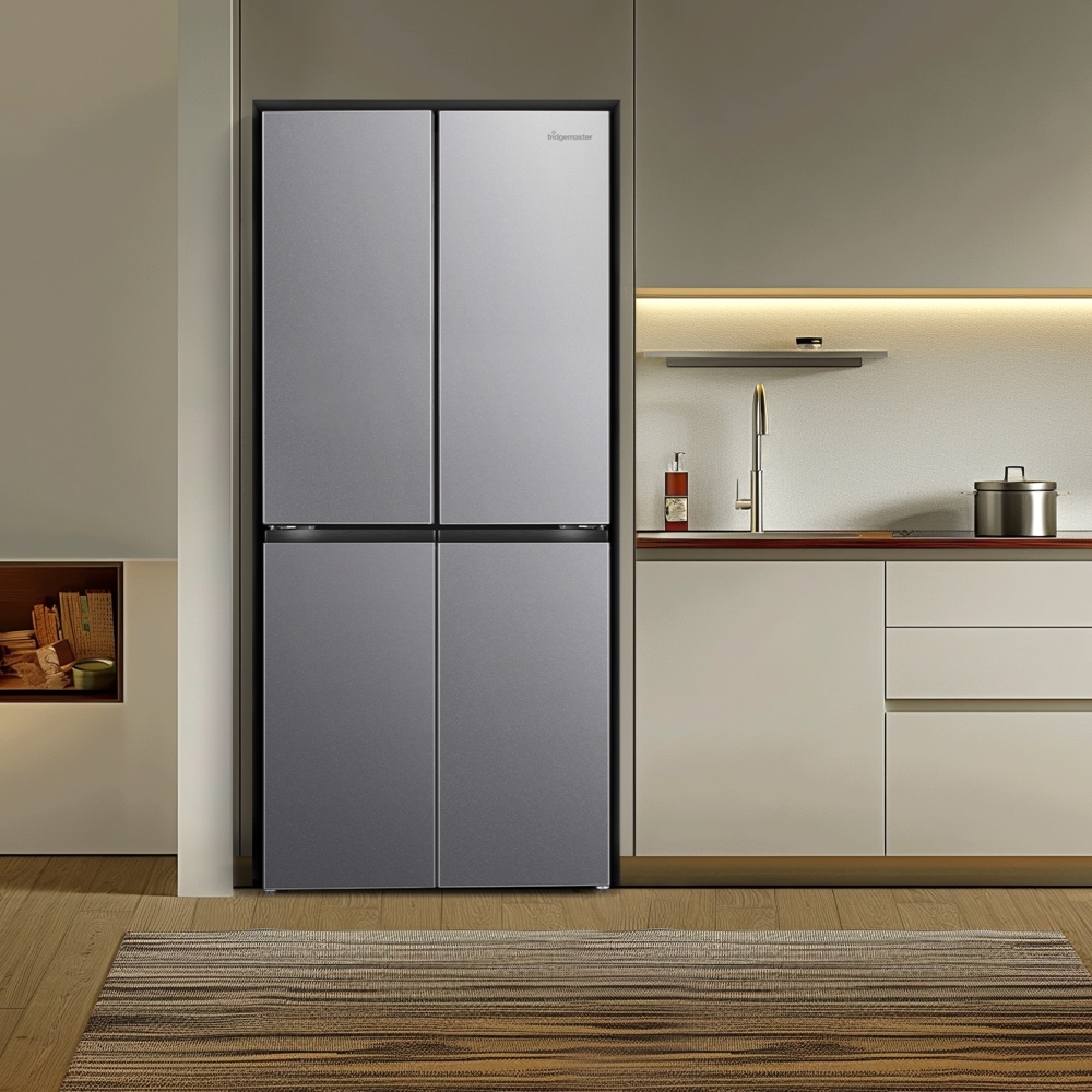 Fridgemaster MQ79395ES American Fridge Freezer, Silver, E Rated,  Non-Plumbed