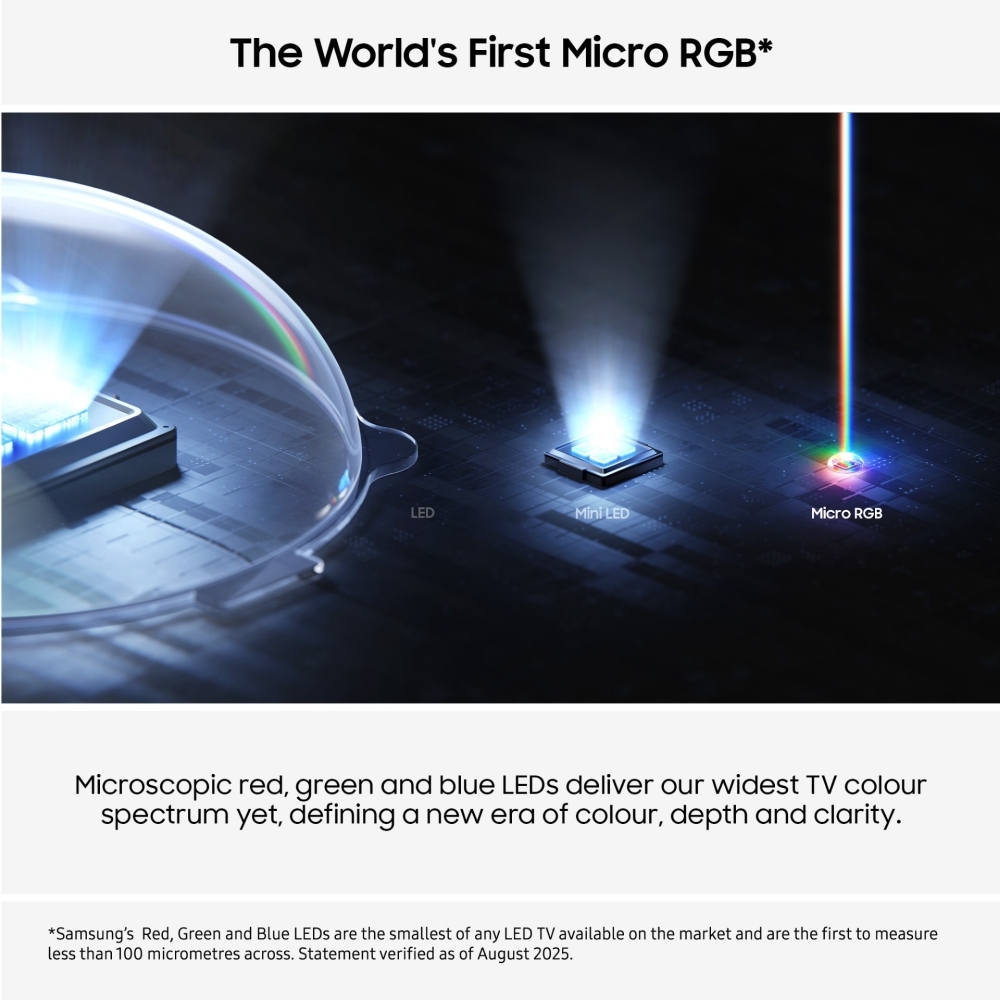 Samsung MRE100R85HUXXU 100" Micro RGB Smart Television, 4K Ultra HD, Black, G Rated