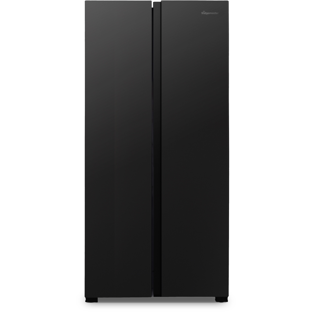 Fridgemaster MS83430EB American Fridge Freezer, Black, E Rated,  Non-Plumbed