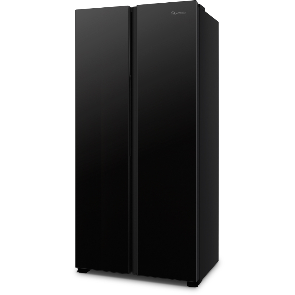 Fridgemaster MS83430EB American Fridge Freezer, Black, E Rated,  Non-Plumbed