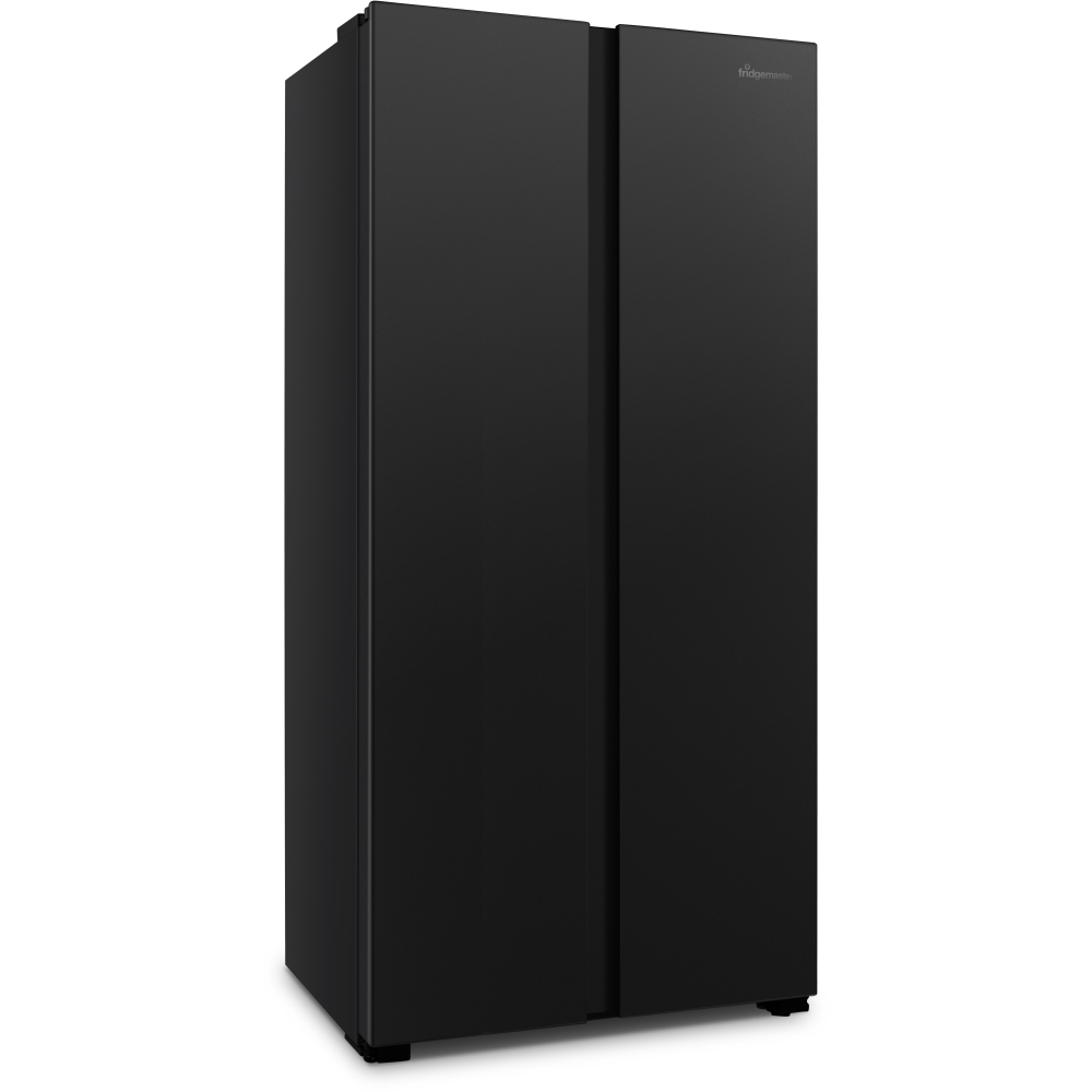 Fridgemaster MS83430EB American Fridge Freezer, Black, E Rated,  Non-Plumbed