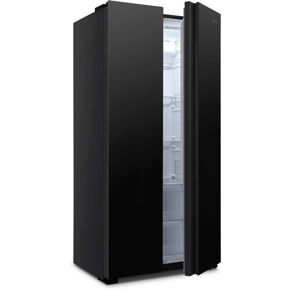 Fridgemaster MS83430EB American Fridge Freezer, Black, E Rated,  Non-Plumbed
