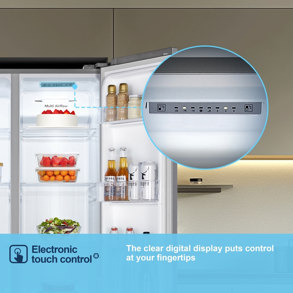 Fridgemaster MS83430ES American Fridge Freezer, Silver, E Rated,  Non-Plumbed
