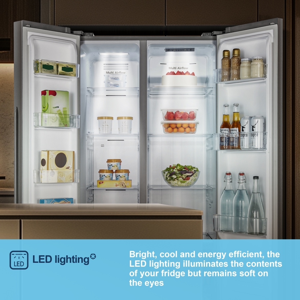 Fridgemaster MS83430ES American Fridge Freezer, Silver, E Rated,  Non-Plumbed