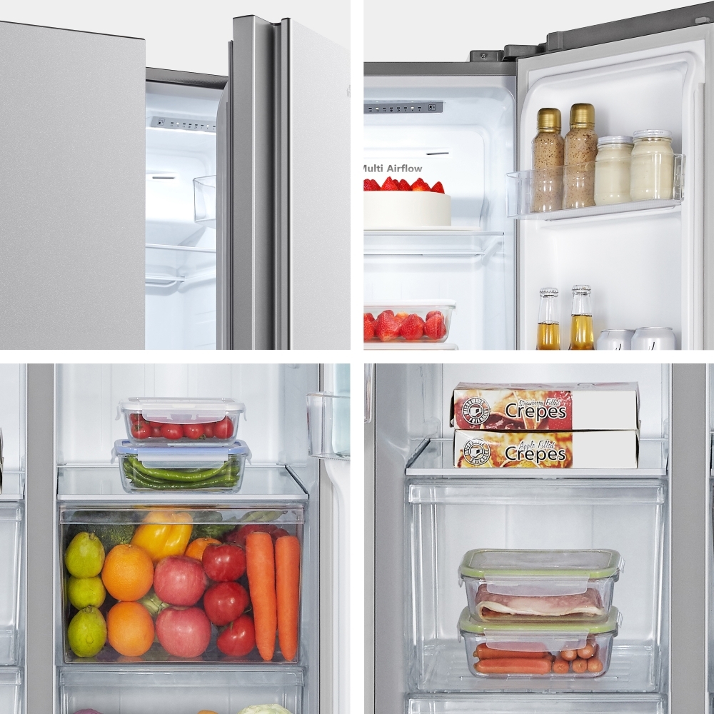 Fridgemaster MS83430ES American Fridge Freezer, Silver, E Rated,  Non-Plumbed