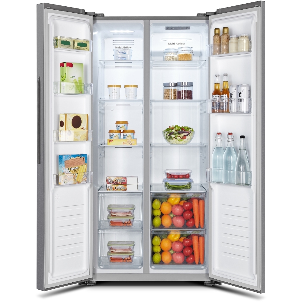 Fridgemaster MS83430ES American Fridge Freezer, Silver, E Rated,  Non-Plumbed