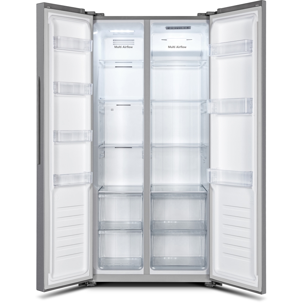 Fridgemaster MS83430ES American Fridge Freezer, Silver, E Rated,  Non-Plumbed