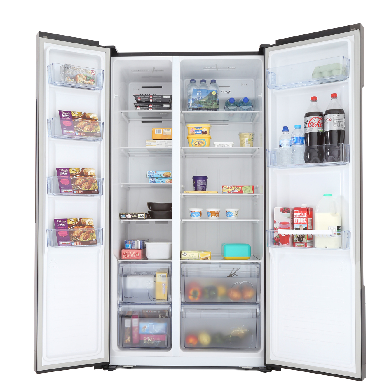 Buy Fridgemaster MS91518FFB American Fridge Freezer Black and Steel Marks Electrical