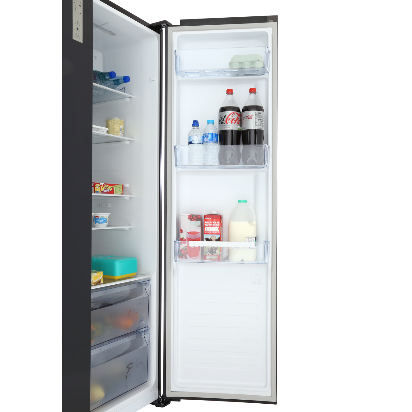 Buy Fridgemaster MS91518FFB American Fridge Freezer Black and Steel