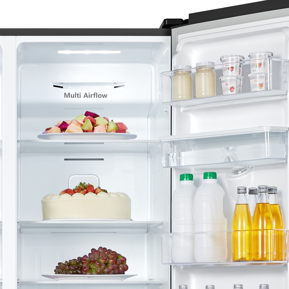 Fridgemaster MS91520EB American Fridge Freezer, Black, E Rated,  Non-Plumbed