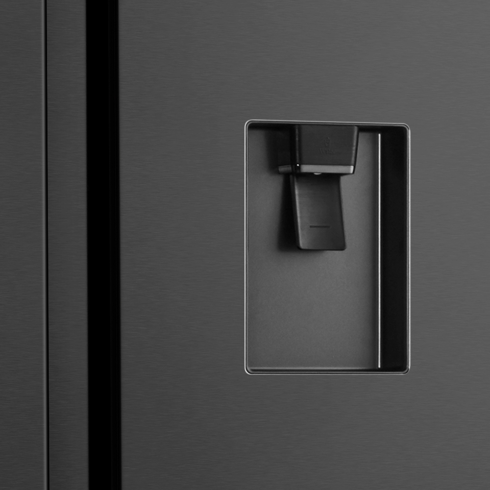 Fridgemaster MS91520EB American Fridge Freezer, Black, E Rated,  Non-Plumbed
