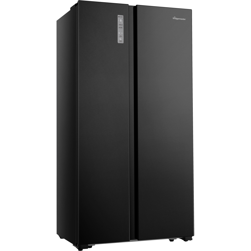 Fridgemaster MS91520EB American Fridge Freezer, Black, E Rated,  Non-Plumbed