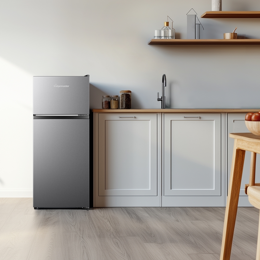 Fridgemaster MTM48120ES Static Fridge Freezer, 80/20, Silver, E Rated