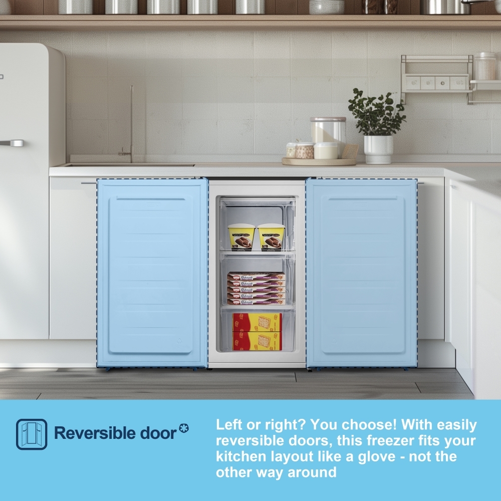 Fridgemaster MUZ4860E Static Under Counter Freezer, White, E Rated