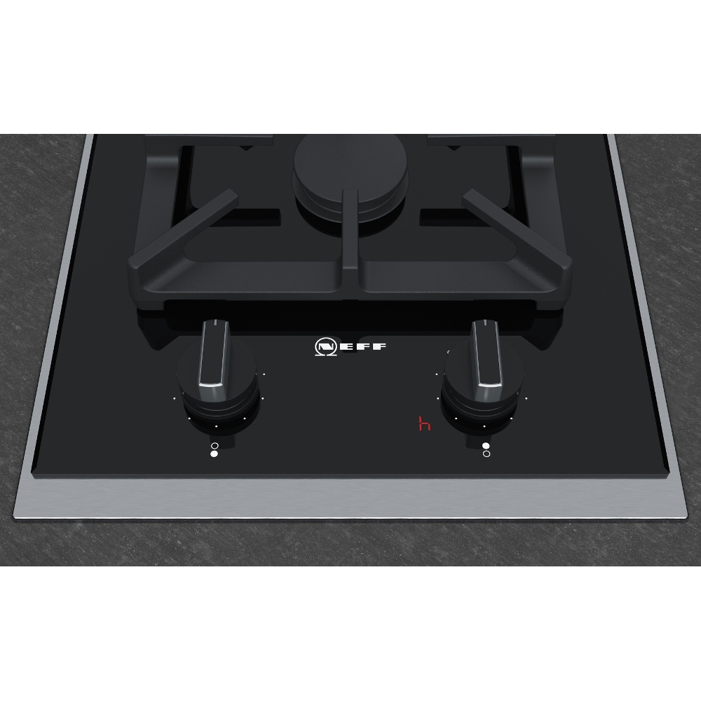 Buy Neff N90 N23TA29N0 2 Burner Gas Domino Hob Black/Stainless Steel Trim Marks Electrical