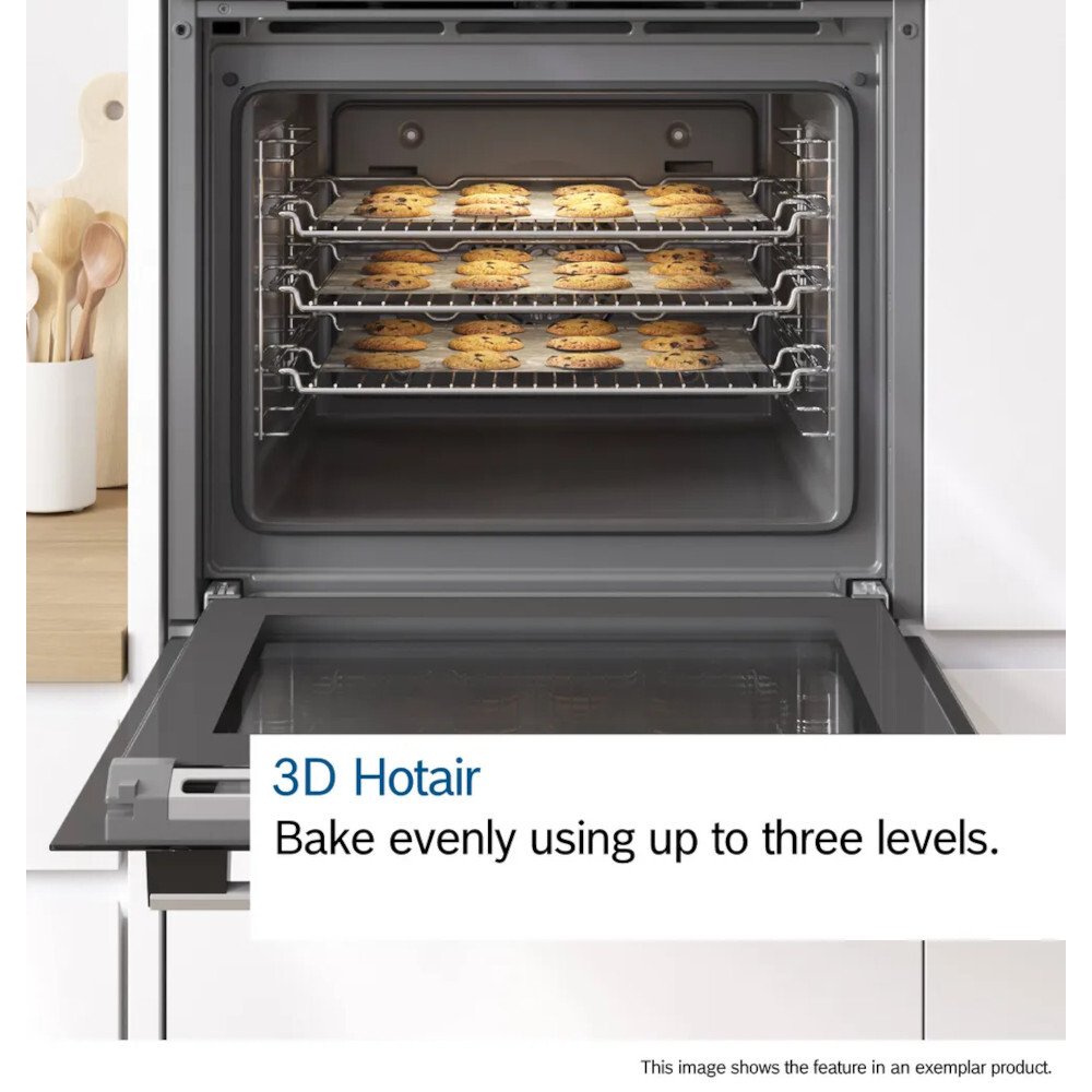 Bosch NBS533BB0B Series 4 Built-Under Electric Double Oven, Black, A Rated
