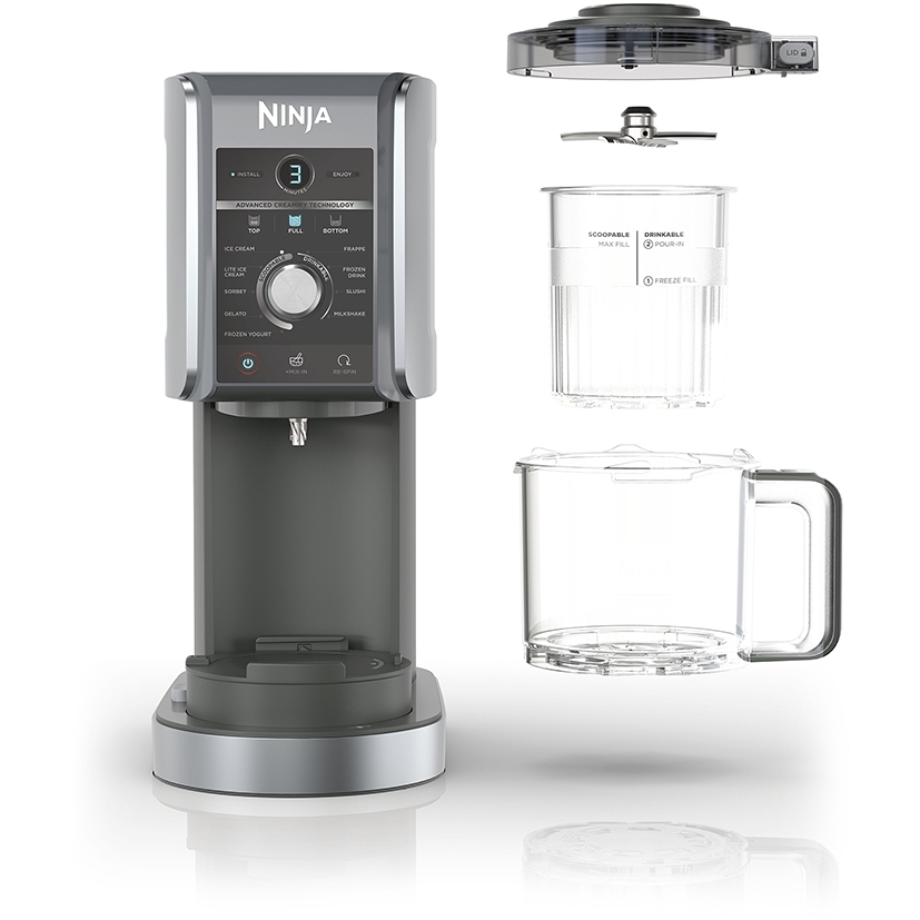 Ninja NC501UK CREAMi  Deluxe 10-in-1 Ice Cream and Frozen Drink Maker, Black