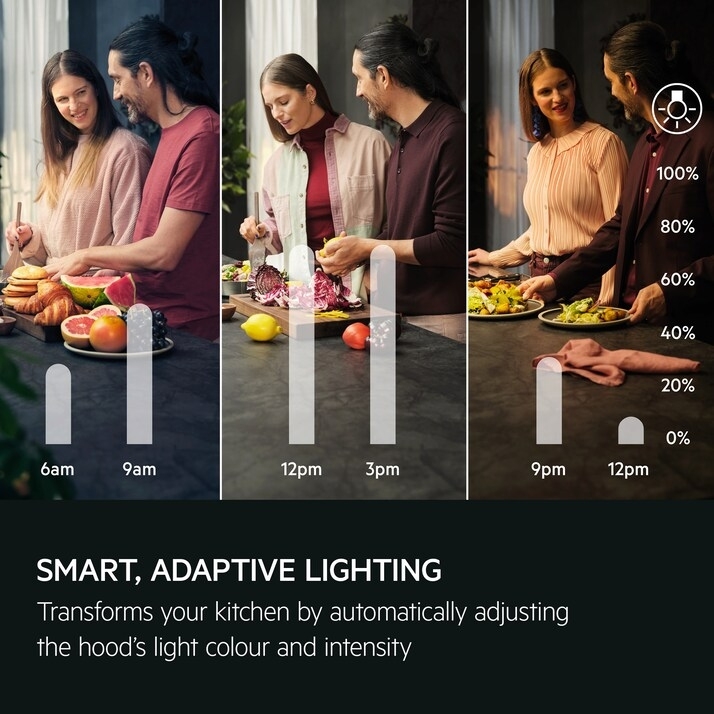 AEG NDV8761CB 60cm Chimney Cooker Hood, Black, A Rated