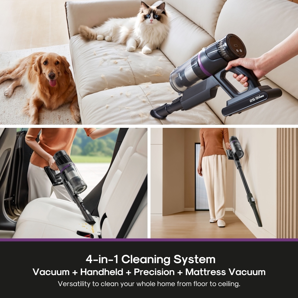  NEC520BK Cordless Vacuum Cleaner, Purple