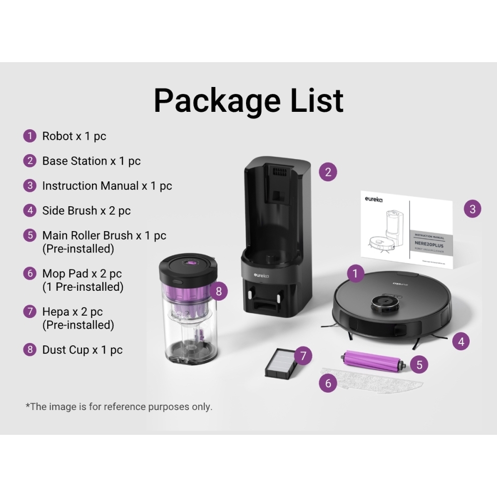  NERE20PLUSBK Robot Vacuum Cleaner, Purple