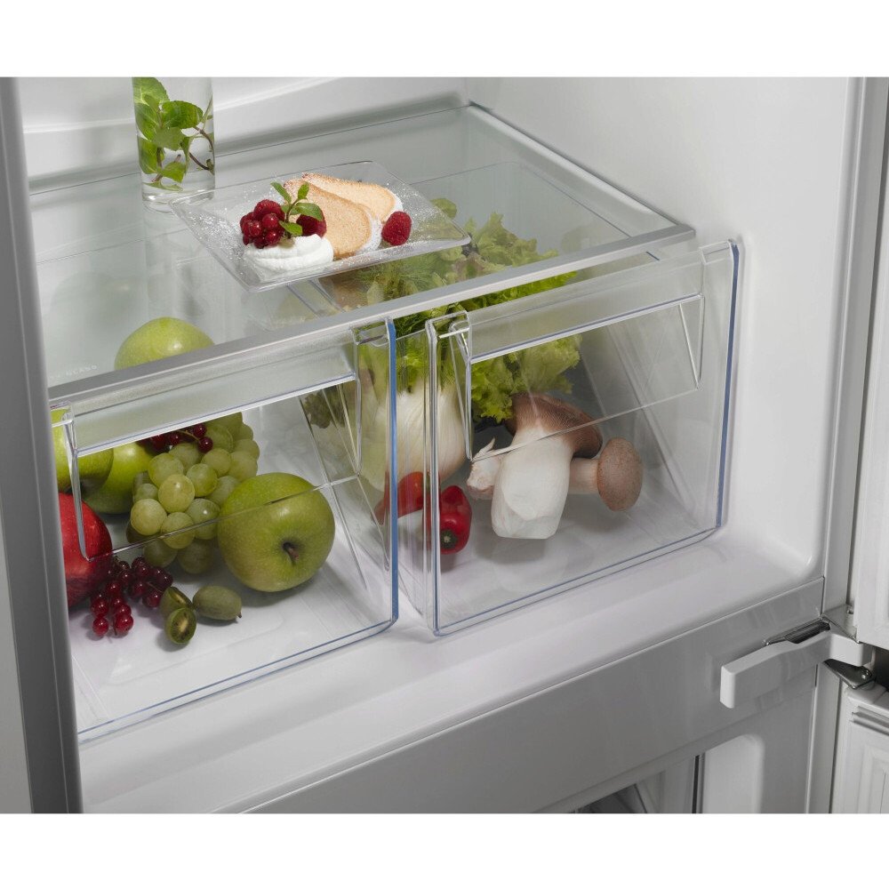 AEG NSC7N18ZES No Frost Integrated Fridge Freezer, Sliding Hinge, 70/30, E Rated