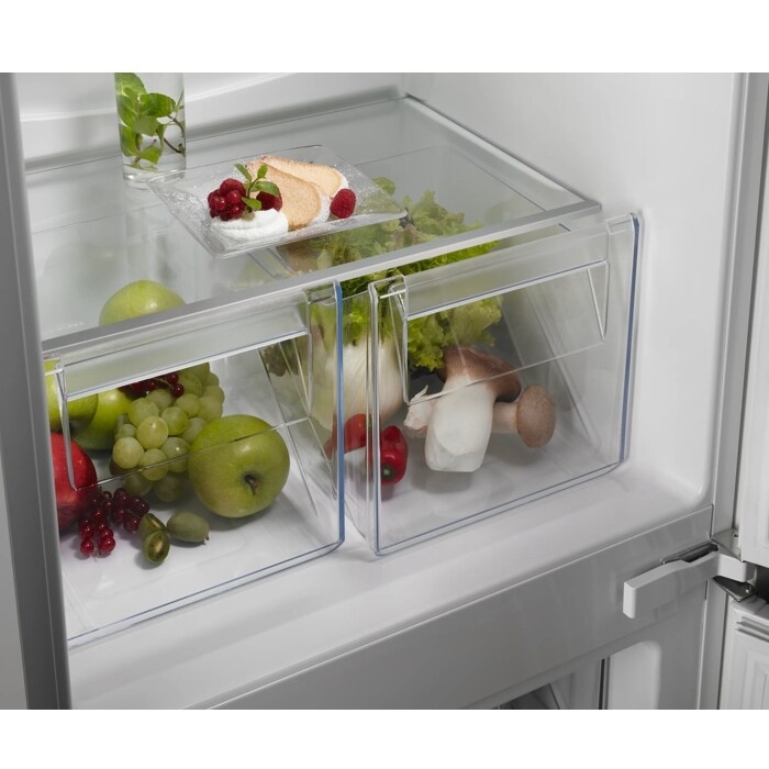 AEG NSC7T185ES Exclusiv No Frost Integrated Fridge Freezer, Sliding Hinge, 50/50, White, E Rated